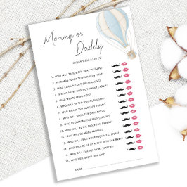 Blue Hot Air Balloon Baby shower mama of papa