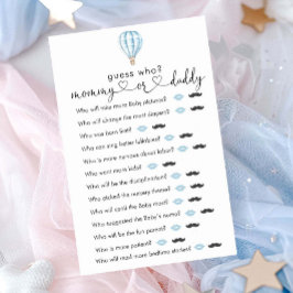 Blue Hot Air Balloon Baby shower "Raad eens wie" s