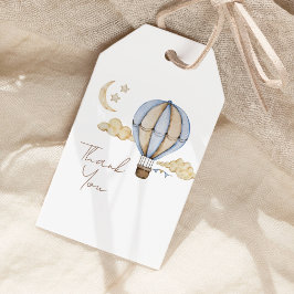 Blue Hot Air Balloon White Baby shower Dank u Cadeaulabel
