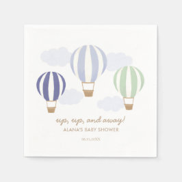 Blue Hot Air Balloons Boy Baby shower Servet