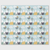 Blue Hot Air Balloons Cadeaupapier (Vlak)