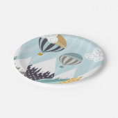 Blue Hot Air Balloons Papieren Bordje (Gekanteld)