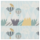 Blue Hot Air Balloons Stof (Close Up)