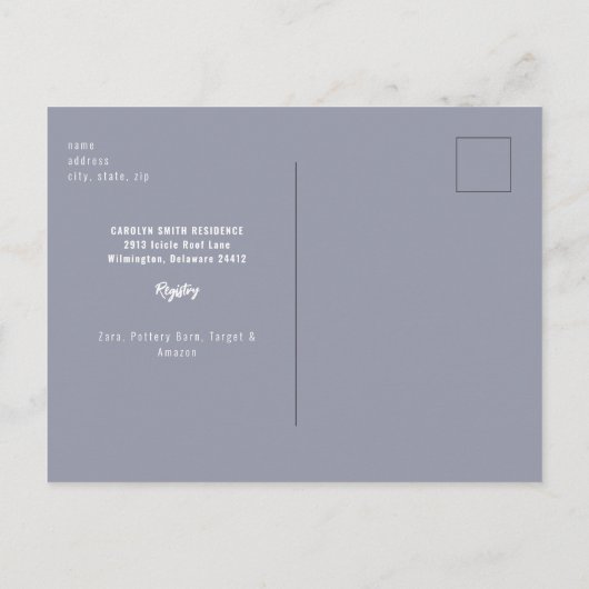 Blue Hot Chocolate Rustic Baby Het is een koude do Briefkaart (Achterkant)