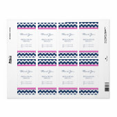 Blue Hot Pink Chevron Wedding Labels (Full Sheet)