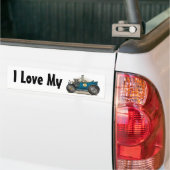 Blue Hot Rod Car I Love My Bumpersticker (Op Truck)