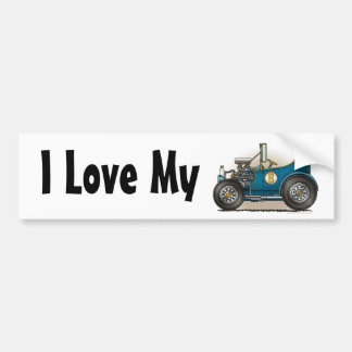 Blue Hot Rod Car I Love My Bumpersticker