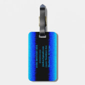 Blue Hot Rod Flames Bagagelabel (Achterkant verticaal)