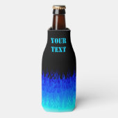 Blue Hot Rod Flames Flesjeskoeler (Fles Voorkant)