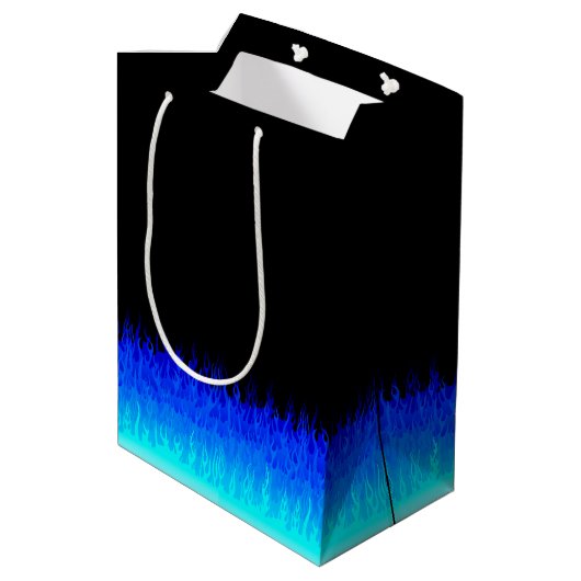 Blue Hot Rod Flames Medium Cadeauzakje (Achterkant Gekanteld)