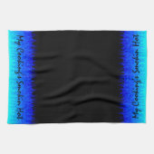 Blue Hot Rod Flames - Mijn kookplaat heet Theedoek (Horizontaal)