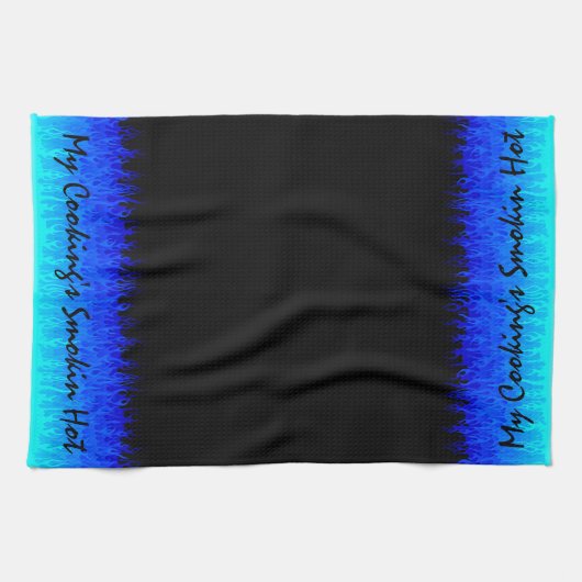 Blue Hot Rod Flames - Mijn kookplaat heet Theedoek (Horizontaal)