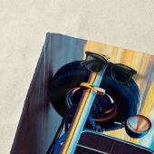 Blue Hot Rods op het strand van Surven voor autoli Strandlaken (In situ)