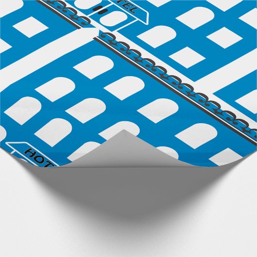 Blue Hotel Building Cadeaupapier