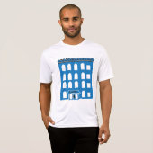 Blue Hotel Building Mannen Actief T-shirt (Voorkant volledig)