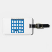 Blue Hotel Building stadsarchitectuur Bagagelabel (Voorkant horizontaal)