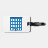 Blue Hotel Building stadsarchitectuur Bagagelabel (Achterkant horizontaal)