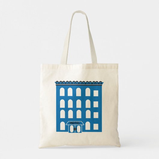 Blue Hotel Building Tote Bag (Achterkant)