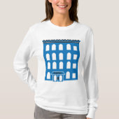 Blue Hotel Building Vrouwen Lange-Sleeve T-shirt (Voorkant)