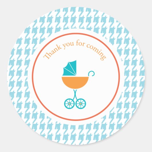 Blue Houndstooth en koets | Favoriete Sticker (Voorkant)