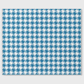 Blue Houndstooth-herstellingspatroon Cadeaupapier (Vlak)