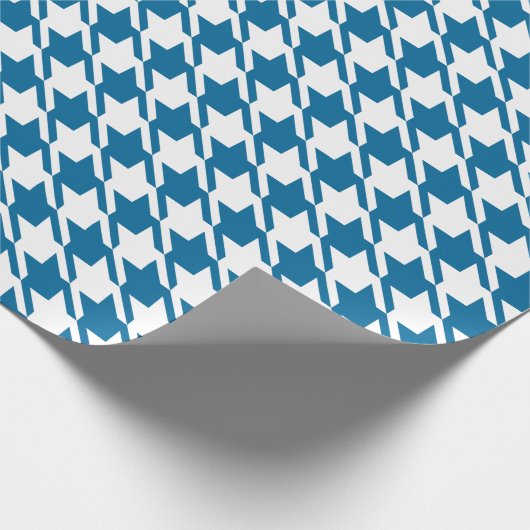 Blue Houndstooth-herstellingspatroon Cadeaupapier (Hoek)