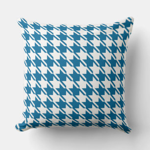 Blue Houndstooth-herstellingspatroon Kussen