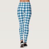 Blue Houndstooth-herstellingspatroon Leggings (Achterkant)