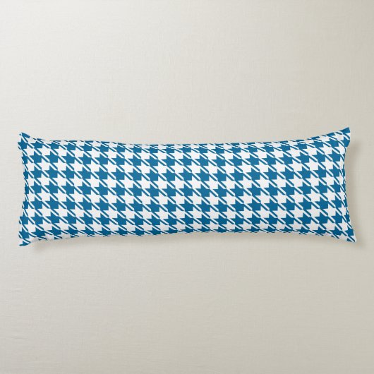 Blue Houndstooth-herstellingspatroon Lichaamskussen (Achterkant)
