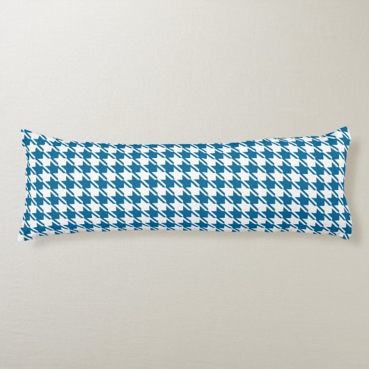 Blue Houndstooth-herstellingspatroon Lichaamskussen (Voorkant)