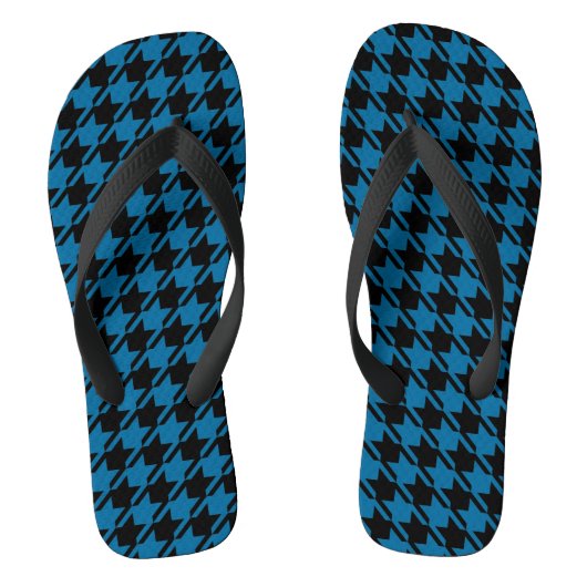 Blue Houndstooth-herstellingspatroon Teenslippers (Voetbed)