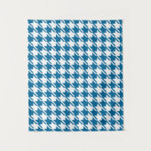 Blue Houndstooth-herstellingspatroon Wandkleed (Voorkant)
