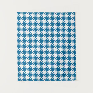 Blue Houndstooth-herstellingspatroon Wandkleed