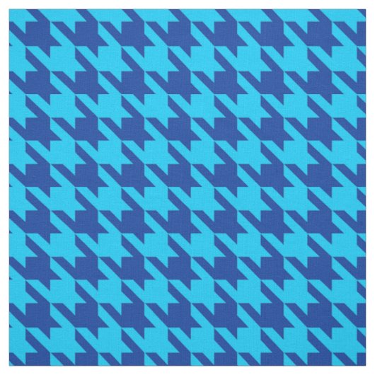 Blue Houndstooth Plaid-controle Stof (Swatch)