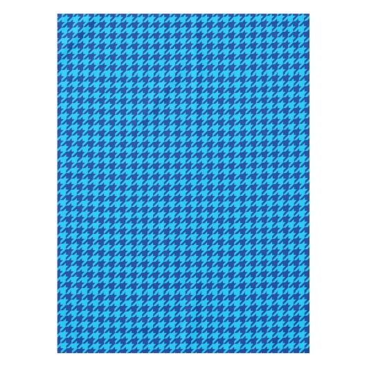 Blue Houndstooth Plaid-controle Tafelkleed (Voorkant)
