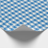 Blue Houndstooth Textile Pattern Cadeaupapier (Hoek)