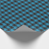 Blue Houndstooth Textile Pattern Cadeaupapier (Hoek)