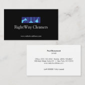 Blue House Cleaner Logo Cleaner Service Visitekaartje (Voorkant / Achterkant)