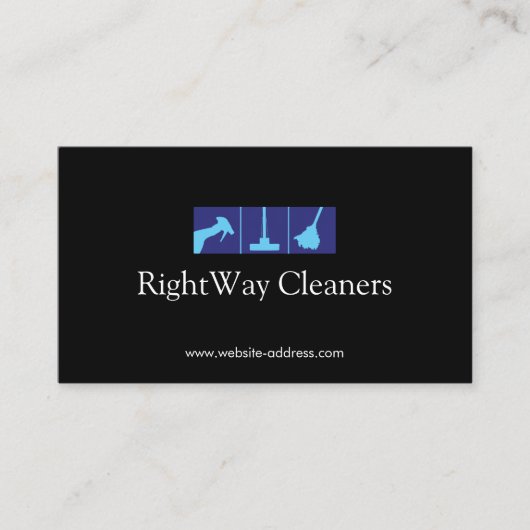 Blue House Cleaner Logo Cleaner Service Visitekaartje (Voorkant)
