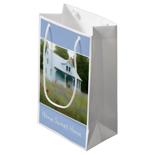 Blue House Housewarming Klein Cadeauzakje (Voorkant Gekanteld)