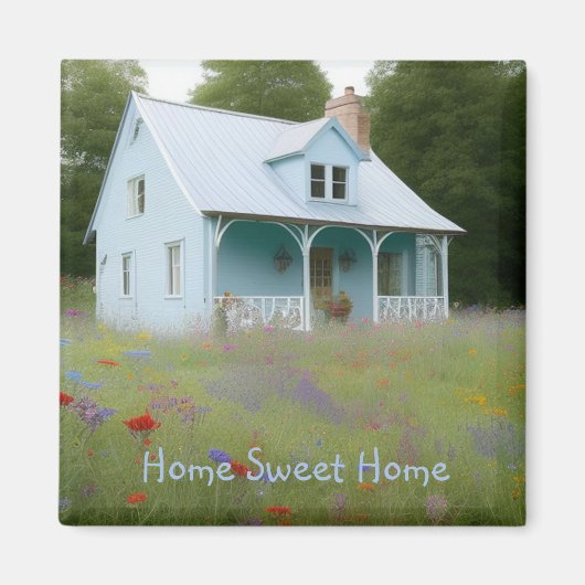 Blue House Housewarming Magneet (Voorkant)