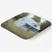 Blue House Housewarming Papieren Bordje (Gebogen)