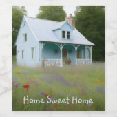 Blue House Housewarming Wijn Etiket (Enkel label)