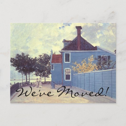 Blue House in Zaandam by Monet, Change of Address Aankondigingskaart (Voorkant)