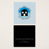 Blue House Logo, Change of Address Card Vierkante Visitekaartjes (Voorkant /achterkant)