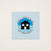 Blue House Logo, Change of Address Card Vierkante Visitekaartjes (Voorkant)