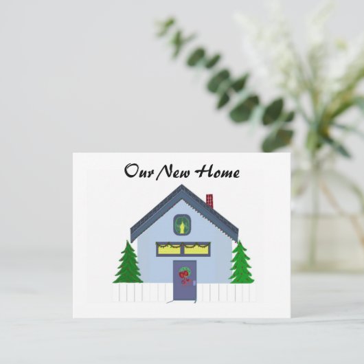 Blue House New Address Kaart (Staand voorkant)