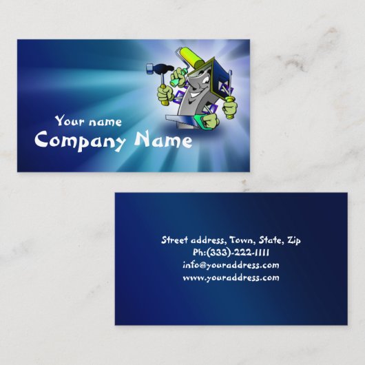 Blue House Repairman Service Visitekaartje (Voorkant / Achterkant)