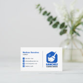 Blue House Schoonmaak Service Kantoor School Schoo Visitekaartje (Staand voorkant)