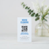 Blue House Schoonmaakdiensten QR Code Loyaliteit & Visitekaartje (Staand voorkant)